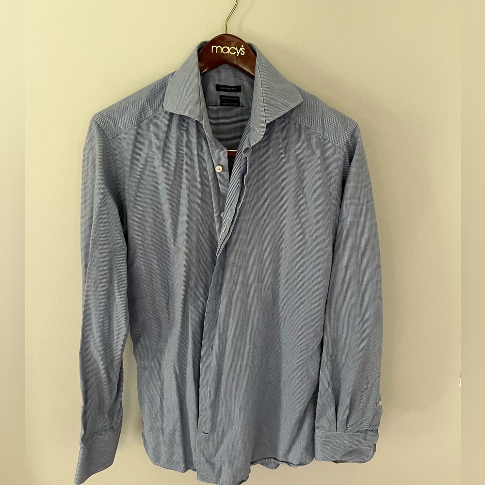 Suitsupply Cotton two ply dress shirt Blue. 41 16